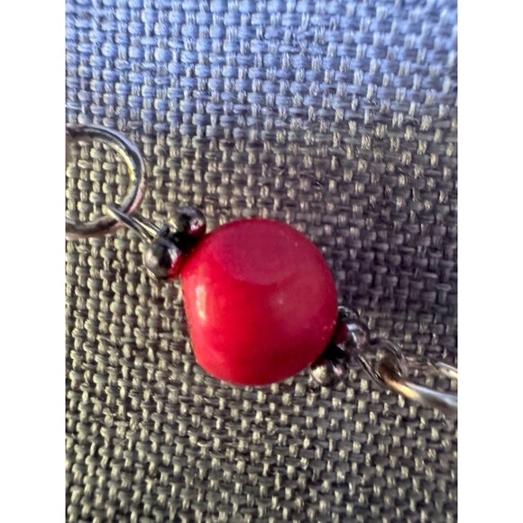 Vintage Sterling Silver Coral Bead Necklace Bracelet Set 31.83g - Picture 2 of 4